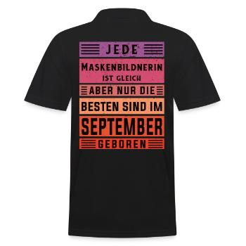 Kosmetiker Geburtstag September geboren - Männer Poloshirt - Schwarz - Hinten - Kai (181cm)