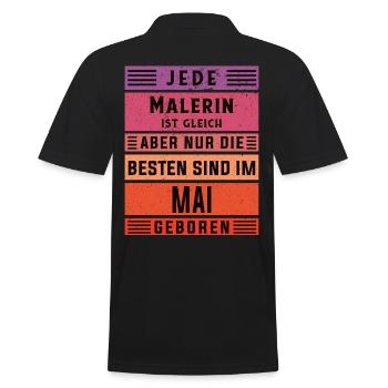 Lackierer-Anstreicher Geburtstag Mai geboren - Männer Poloshirt - Schwarz - Hinten - Kai (181cm)