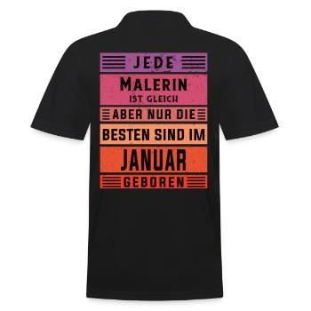 Lackierer-Anstreicher Geburtstag Januar geboren - Männer Poloshirt - Schwarz - Hinten - Kai (181cm)
