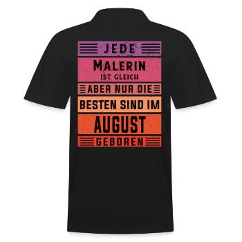 Lackierer-Anstreicher Geburtstag August geboren - Männer Poloshirt - Schwarz - Hinten - Kai (181cm)