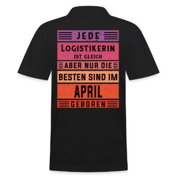 Logistik Geburtstag April geboren Logistikerin - Männer Poloshirt - Schwarz - Hinten - Kai (181cm)