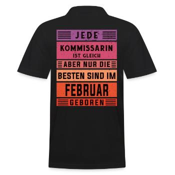 Polizist Geburtstag Februar geboren Kommissarin - Männer Poloshirt - Schwarz - Hinten - Kai (181cm)