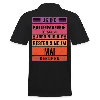 Apotheken Geburtstag Mai geboren Kurierfahrerin - Männer Poloshirt - Schwarz - Hinten - Kai (181cm)