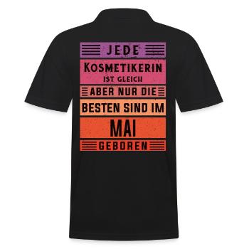 Maskenbildner Geburtstag Mai geboren Kosmetikerin - Männer Poloshirt - Schwarz - Hinten - Kai (181cm)