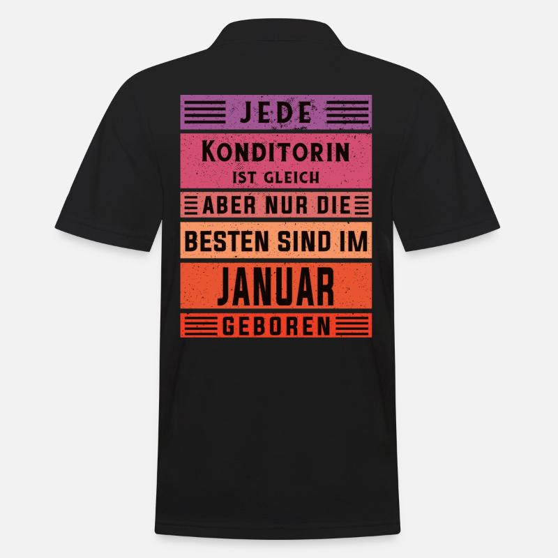 Bäcker Geburtstag Januar geboren Konditorin - Männer Poloshirt - Schwarz