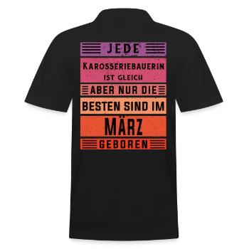 Autoschlosser Geburtstag März geboren - Männer Poloshirt - Schwarz - Hinten - Kai (181cm)