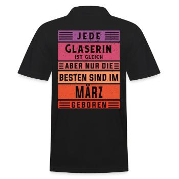 Glaserinei Geburtstag März geboren Glaserin - Männer Poloshirt - Schwarz - Hinten - Kai (181cm)