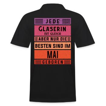 Glaserinei Geburtstag Mai geboren Glaserin - Männer Poloshirt - Schwarz - Hinten - Kai (181cm)