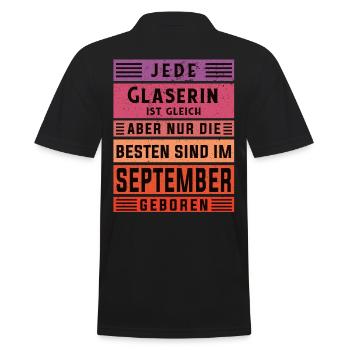 Glaserinei Geburtstag September geboren Glaserin - Männer Poloshirt - Schwarz - Hinten - Kai (181cm)