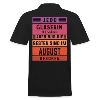 Glaserinei Geburtstag August geboren Glaserin - Männer Poloshirt - Schwarz - Hinten - Kai (181cm)