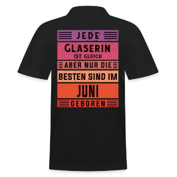 Glaserinei Geburtstag Juni geboren Glaserin - Männer Poloshirt - Schwarz - Hinten - Kai (181cm)
