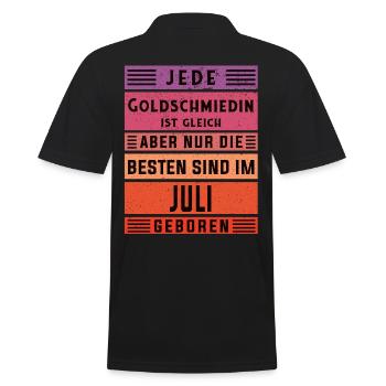 Juwelier Geburtstag Juli geboren Goldschmiedin - Männer Poloshirt - Schwarz - Hinten - Kai (181cm)