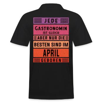Restaurant Wirt Geburtstag April geboren - Männer Poloshirt - Schwarz - Hinten - Kai (181cm)