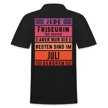 Haarstylist Geburtstag Juli geboren Friseurin - Männer Poloshirt - Schwarz - Hinten - Kai (181cm)