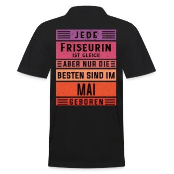 Haarstylist Geburtstag Mai geboren Friseurin - Männer Poloshirt - Schwarz - Hinten - Kai (181cm)