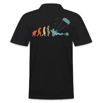 Strand-Kite Windracer Land-Kite Kite-Strandsegler - Männer Poloshirt - Schwarz - Hinten - Kai (181cm)