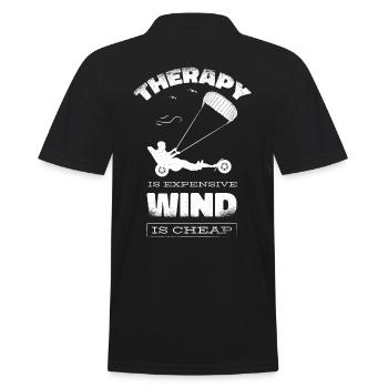 Strand-Kite Windracer Land-Kite Kite-Strandsegler - Männer Poloshirt - Schwarz - Hinten - Kai (181cm)