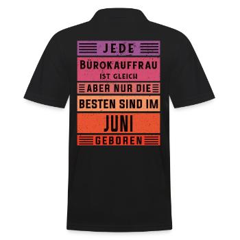 Angestellter Geburtstag Juni geboren Bürokauffrau - Männer Poloshirt - Schwarz - Hinten - Kai (181cm)