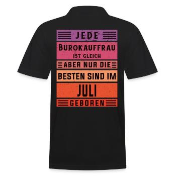 Angestellter Geburtstag Juli geboren Bürokauffrau - Männer Poloshirt - Schwarz - Hinten - Kai (181cm)