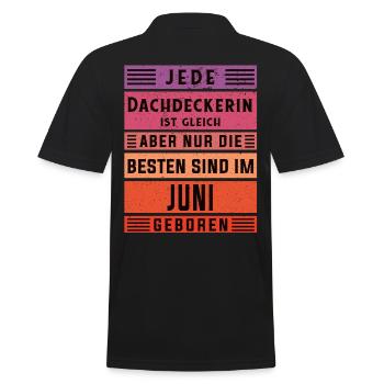 Handwerker Geburtstag Juni geboren Dachdeckerin - Männer Poloshirt - Schwarz - Hinten - Kai (181cm)