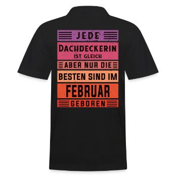 Handwerker Geburtstag Februar geboren Dachdeckerin - Männer Poloshirt - Schwarz - Hinten - Kai (181cm)