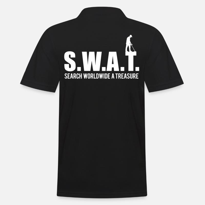Sondengänger SWAT-TREASURE Metallsuchgerät - Männer Poloshirt - Schwarz