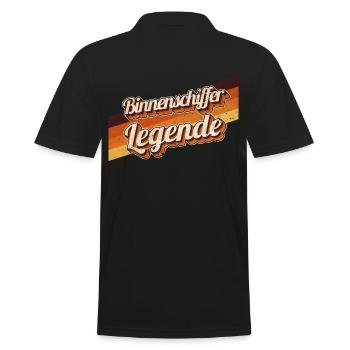 Schiffskapitän Geburtstag als Legende geboren - Männer Poloshirt - Schwarz - Hinten - Kai (181cm)