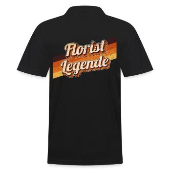 Floristik Geburtstag als Legende geboren Florist - Männer Poloshirt - Schwarz - Hinten - Kai (181cm)