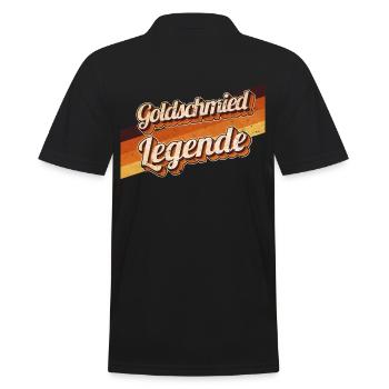 Juwelier Geburtstag als Legende geboren - Männer Poloshirt - Schwarz - Hinten - Kai (181cm)