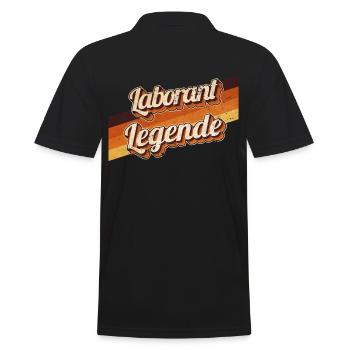 Chemiker Geburtstag als Legende geboren Laborant - Männer Poloshirt - Schwarz - Hinten - Kai (181cm)