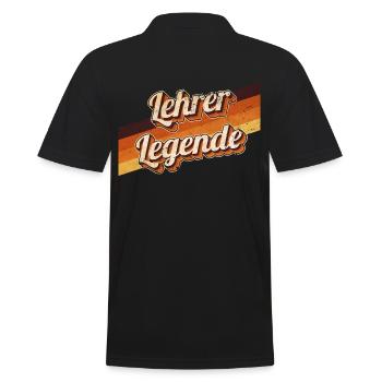 Schule Geburtstag als Legende geboren Lehrer - Männer Poloshirt - Schwarz - Hinten - Kai (181cm)