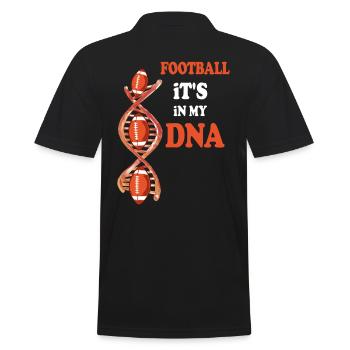 Joueur de football ballon de rugby C’est dans mon ADN américain - Polo Homme - noir - Dos - Kai (181cm)