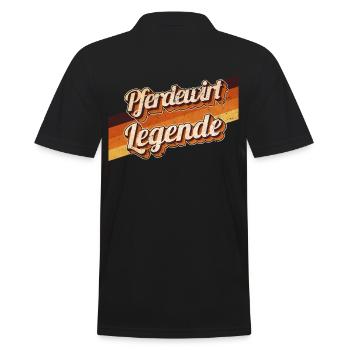 Pferde Geburtstag als Legende geboren Pferdewirt - Männer Poloshirt - Schwarz - Hinten - Kai (181cm)