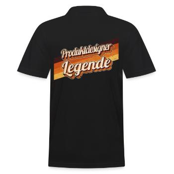 Technischer Geburtstag als Legende geboren - Männer Poloshirt - Schwarz - Hinten - Kai (181cm)