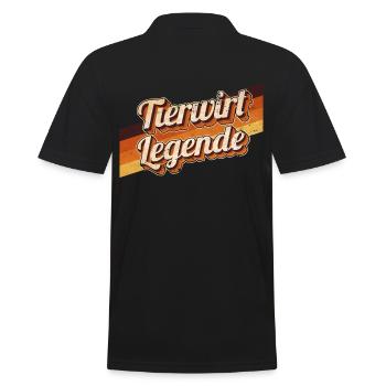 Tierpfleger Geburtstag als Legende geboren - Männer Poloshirt - Schwarz - Hinten - Kai (181cm)