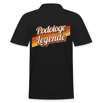 Fußpflege Geburtstag als Legende geboren Podologe - Männer Poloshirt - Schwarz - Hinten - Kai (181cm)