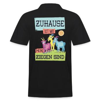 Ziegenzüchter Ziegenhirt Bauernhof lustige Sprüche - Männer Poloshirt - Schwarz - Hinten - Kai (181cm)