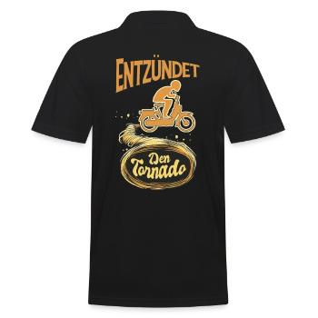Mofa Mopedfahrer Mofaroller Moped lustige Zweitakt - Männer Poloshirt - Schwarz - Hinten - Kai (181cm)
