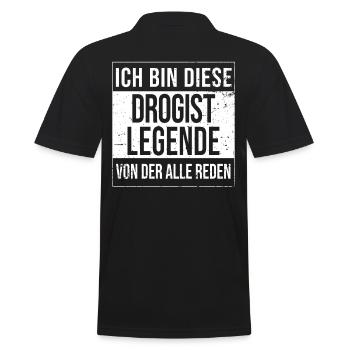 Apotheker Geburtstag geboren Legende Drogist - Männer Poloshirt - Schwarz - Hinten - Kai (181cm)
