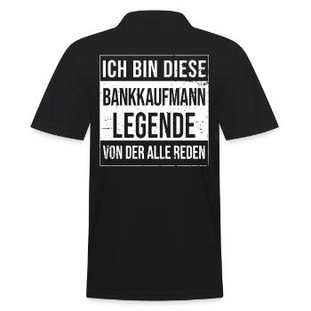 Banker Geburtstag geboren Legende Bankkaufmann - Männer Poloshirt - Schwarz - Hinten - Kai (181cm)