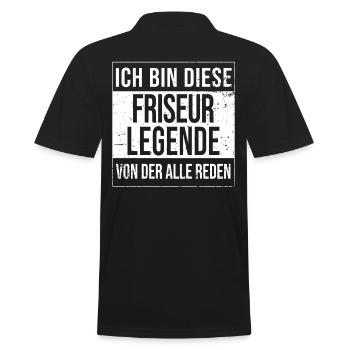Haarstylist Geburtstag geboren Legende Friseur - Männer Poloshirt - Schwarz - Hinten - Kai (181cm)