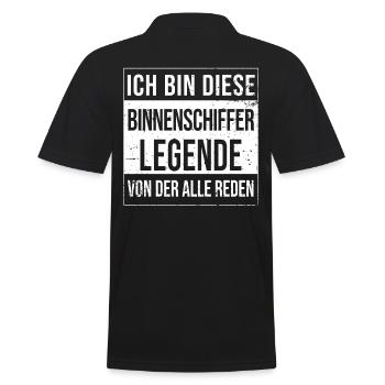 Schiffe Geburtstag geboren Legende Binnenschiffer - Männer Poloshirt - Schwarz - Hinten - Kai (181cm)