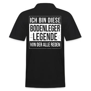 Parkett-Teppich Geburtstag geboren Legende - Männer Poloshirt - Schwarz - Hinten - Kai (181cm)