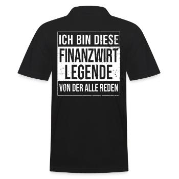 Finanzamt Geburtstag geboren Legende Finanzwirt - Männer Poloshirt - Schwarz - Hinten - Kai (181cm)