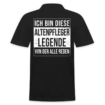 Pflegefachmann Geburtstag geboren Legende - Männer Poloshirt - Schwarz - Hinten - Kai (181cm)