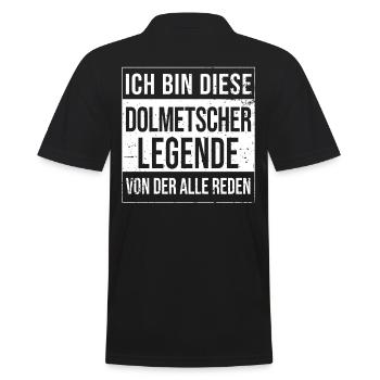Übersetzer Geburtstag geboren Legende Dolmetscher - Männer Poloshirt - Schwarz - Hinten - Kai (181cm)