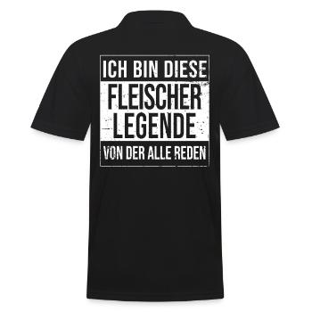 Metzger Geburtstag geboren Legende Fleischer - Männer Poloshirt - Schwarz - Hinten - Kai (181cm)