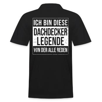 Dachdecker Geburtstag geboren Legende Handwerker - Männer Poloshirt - Schwarz - Hinten - Kai (181cm)
