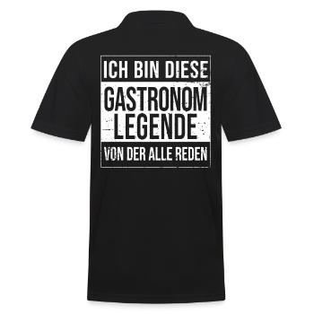Restaurant Wirt Koch Geburtstag geboren Legende - Männer Poloshirt - Schwarz - Hinten - Kai (181cm)