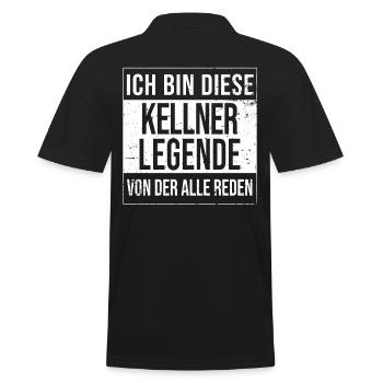 Gastronom-Wirt Geburtstag geboren Legende Kellner - Männer Poloshirt - Schwarz - Hinten - Kai (181cm)